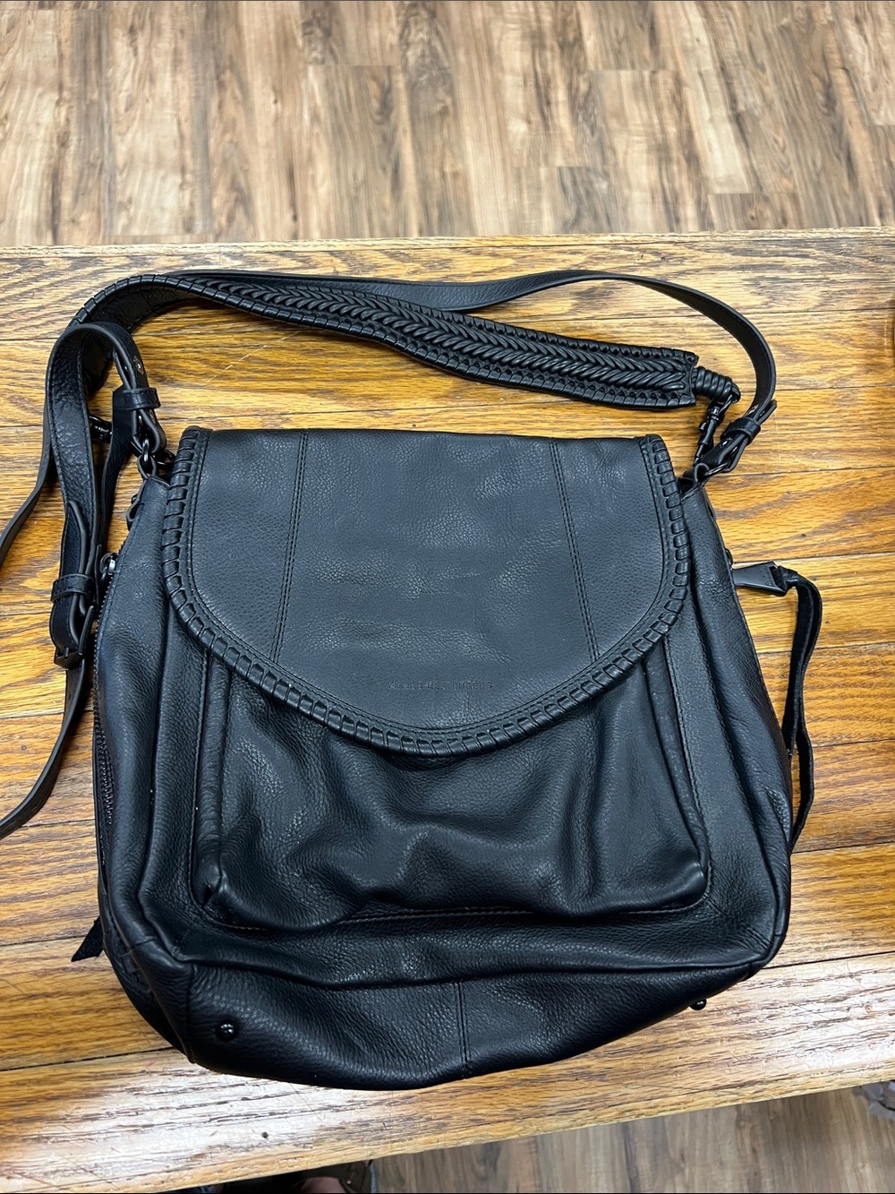 AIMEE KESTENBERG | All For Love black pebbled leather convertible shoulder bag